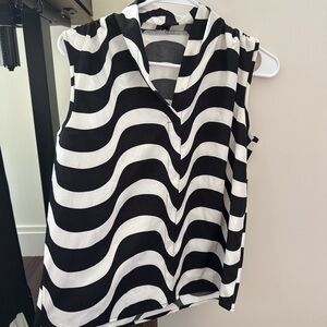 Black and White Sleeveless Top
